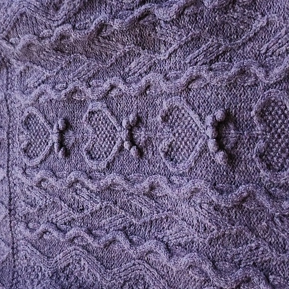 MODA INT'L (Victoria's Secret) Wool Cable Knit, Purple Sweater, Small, $50 - Picture 10 of 14
